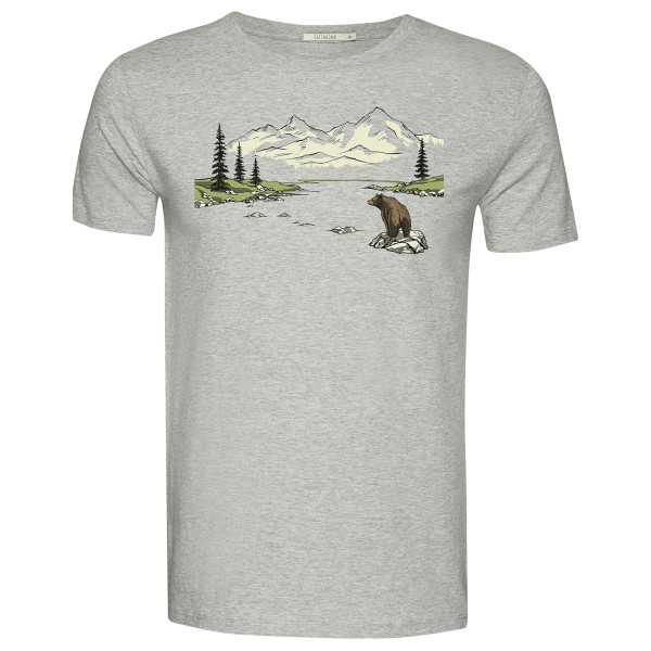 GreenBomb - Nature Bear Sitting Guide T-Shirt Cotton - T-Shirt Gr L grau von GreenBomb