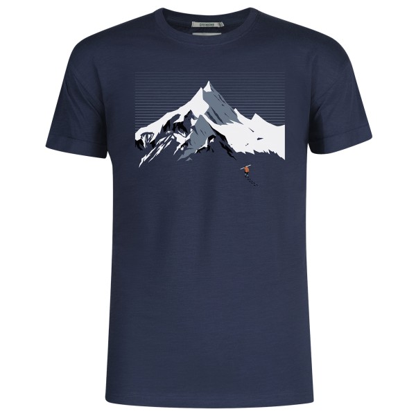 GreenBomb - Nature Mountain Ski Roll T-Shirt Cotton - T-Shirt Gr XXL blau von GreenBomb