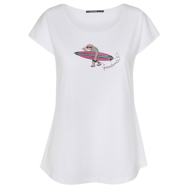 GreenBomb - Women's Animal Sloth Beach Cool - T-Shirts - T-Shirt Gr L;M;S;XL;XS weiß von GreenBomb