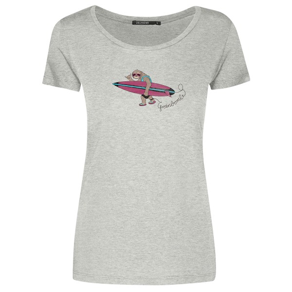 GreenBomb - Women's Animal Sloth Beach Loves - T-Shirts - T-Shirt Gr L;M;S;XL;XS grau von GreenBomb