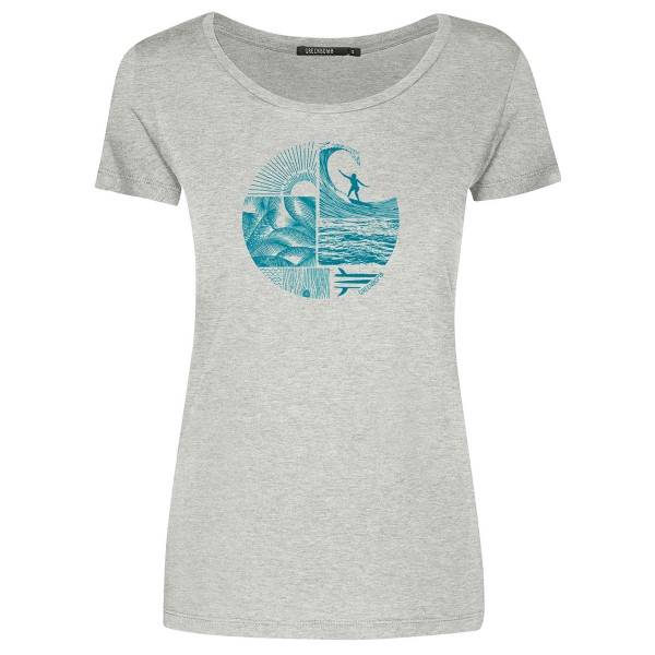 GreenBomb - Women's Nature Surf Circle Loves - T-Shirts - T-Shirt Gr S grau von GreenBomb