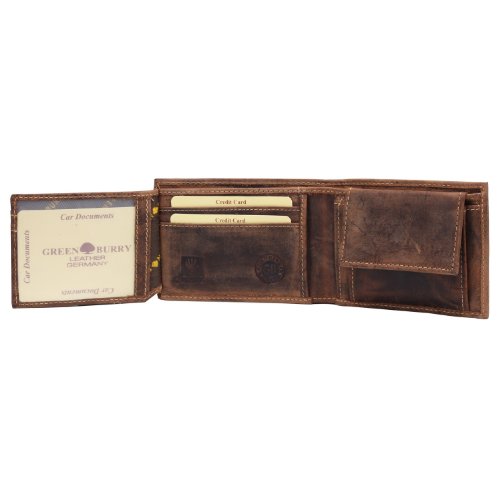 Greenburry Vintage Herren Leder Börse Geldbeutel Querformat Braun Greenburry Vintage Herren Leder Börse Geldbeutel Querformat Braun von Greenburry