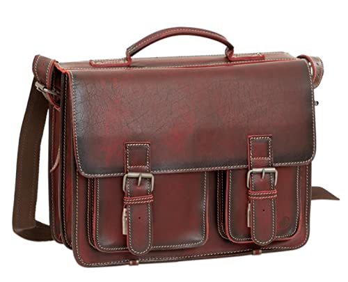 Greenburry Aktentasche Leder Schultasche XL Lehrertasche Tasche New Buffalo rot Damen Herren Schule Uni Arbeit Greenburry Aktentasche Leder Schultasche XL Lehrertasche Tasche New Buffalo rot Damen Herren Schule Uni Arbeit von Greenburry