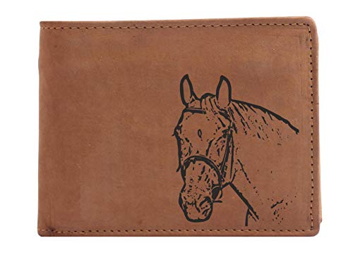 Greenburry Geldbörse Portemonnaie mit Pferdekopf Motiv braun von Greenburry