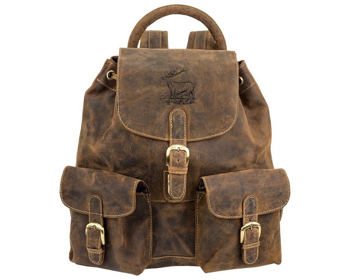 Greenburry Rucksack Vintage City Leder Damen Rucksack Daypack braun 1711-Stag-3-25 Greenburry Rucksack Vintage City Leder Damen Rucksack Daypack braun 1711-Stag-3-25 von Greenburry