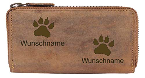 Greenburry Damen-Geldbörse PERSONALISIERT Wunschnamen mit Hunde-Motiv verschiedener Rassen, 19x10x2,5 cm, Braun (Pfoten) Greenburry Damen-Geldbörse PERSONALISIERT Wunschnamen mit Hunde-Motiv verschiedener Rassen, 19x10x2,5 cm, Braun (Pfoten) von Greenburry
