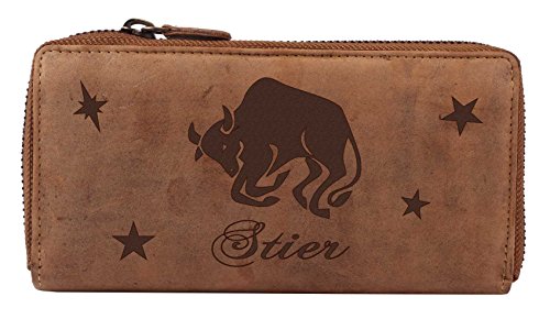 Greenburry Vintage Damen Geldbörse Braun 20x10x3 cm mit Sternzeichen Motiv Stier Greenburry Vintage Damen Geldbörse Braun 20x10x3 cm mit Sternzeichen Motiv Stier von Greenburry