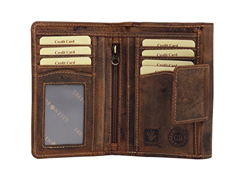 Greenburry Vintage Damenbörse Leder Geldbeutel braun | Hochformat Greenburry Vintage Damenbörse Leder Geldbeutel braun | Hochformat von Greenburry
