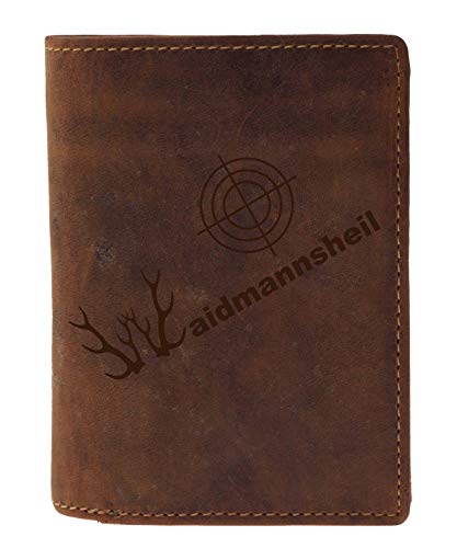 Greenburry Vintage Geldbörse Leder-Geldbeutel mit „Waidmannsheil“ Spruch - 12x10x3 cm Greenburry Vintage Geldbörse Leder-Geldbeutel mit „Waidmannsheil“ Spruch - 12x10x3 cm von Greenburry