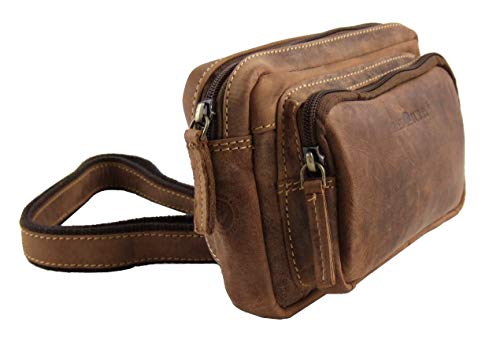 Greenburry Vintage Gürteltasche aus Leder, 20 cm, Braun, Einheitsgröße, Braun, braun, one Size von Greenburry