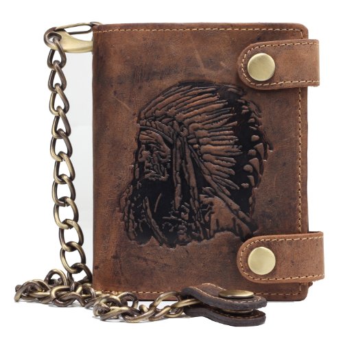 Greenburry Geldbörse Vintage Geldbörse Leder Bone Head Motiv braun | Hochformat Greenburry Geldbörse Vintage Geldbörse Leder Bone Head Motiv braun | Hochformat von Greenburry