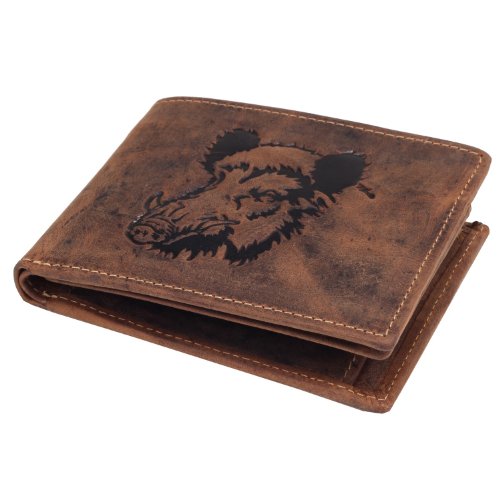 Greenburry Vintage Lederbörse Leder Portemonnaie mit Wildschwein Motiv braun Greenburry Vintage Lederbörse Leder Portemonnaie mit Wildschwein Motiv braun von Greenburry