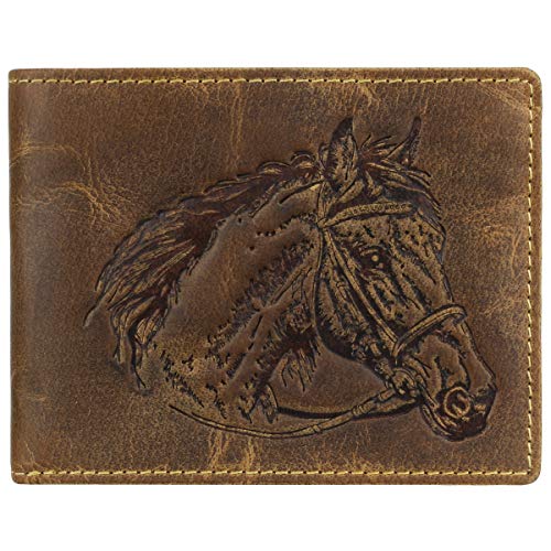 Greenburry Vintage Leder Geldbörse Pferdemotiv braun | Querformat Greenburry Vintage Leder Geldbörse Pferdemotiv braun | Querformat von Greenburry