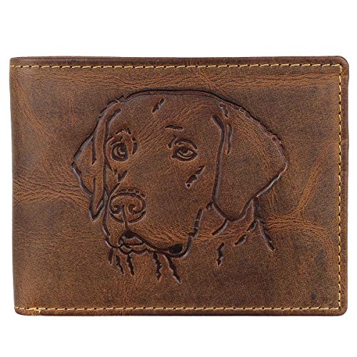 Greenburry Vintage Leder Geldbörse Hundemotiv braun | Querformat Greenburry Vintage Leder Geldbörse Hundemotiv braun | Querformat von Greenburry