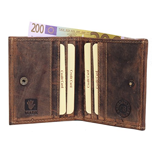 Greenburry Vintage Portemonnaie Leder Geldbeutel braun | Hochformat Greenburry Vintage Portemonnaie Leder Geldbeutel braun | Hochformat von Greenburry