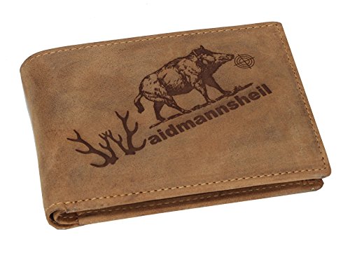 Greenbury Leder-Geldbeutel mit Waidmannsheil Motiv I Geldbörse mit Jagd Motiv I Herren-Portmonne für Jäger Die Geschenkidee für Jäger Greenbury Leder-Geldbeutel mit Waidmannsheil Motiv I Geldbörse mit Jagd Motiv I Herren-Portmonne für Jäger Die Geschenkidee für Jäger von Greenburry