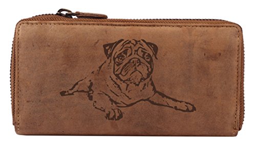 Greenburry Mops Damen-Geldbörse, eine Leder-Geldbörse für Hundefreunde und Mops-Liebhaber Greenburry Mops Damen-Geldbörse, eine Leder-Geldbörse für Hundefreunde und Mops-Liebhaber von Greenburry