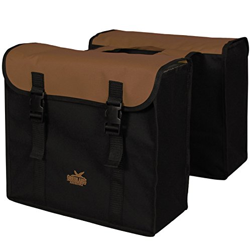 Greenlands Fahrradtasche Doppeltasche Gepäckträgertasche schwarz OT-4546 (schwarz braun) von Greenlands