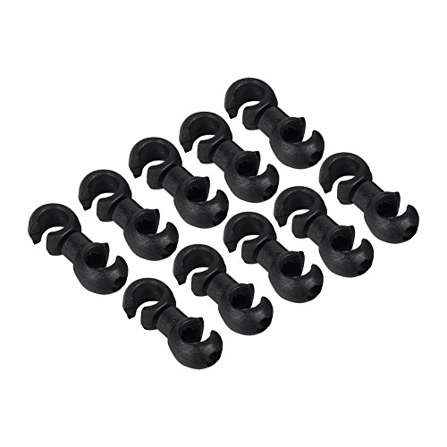 Greensen Leichte S-Clips aus Kunststoff für Bremszuggehäuseführungen, 10 Stück für Mountainbike, Rennrad, Faltrad (Black) von Greensen