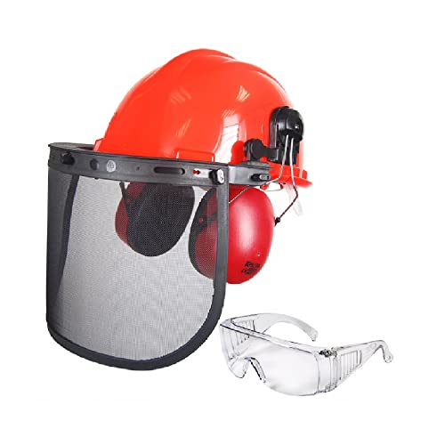 OZAKI - Professioneller Forsthelm - Für Forst- und Freischneiderarbeiten - Mit Schutzhelm, 25 dB Gehörschutz, Gitter-Schutzvisier Klasse F 45 m/s, Schutzbrille OZAKI - Professioneller Forsthelm - Für Forst- und Freischneiderarbeiten - Mit Schutzhelm, 25 dB Gehörschutz, Gitter-Schutzvisier Klasse F 45 m/s, Schutzbrille von Greenstar