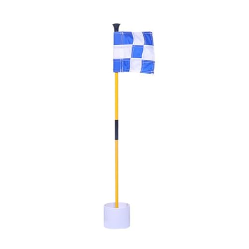Greethga Blaue und weiße grüne Golfflagge, bunte zweiteilige Flagge mit grünem kariertem Ziel, Golfbedarf von Greethga