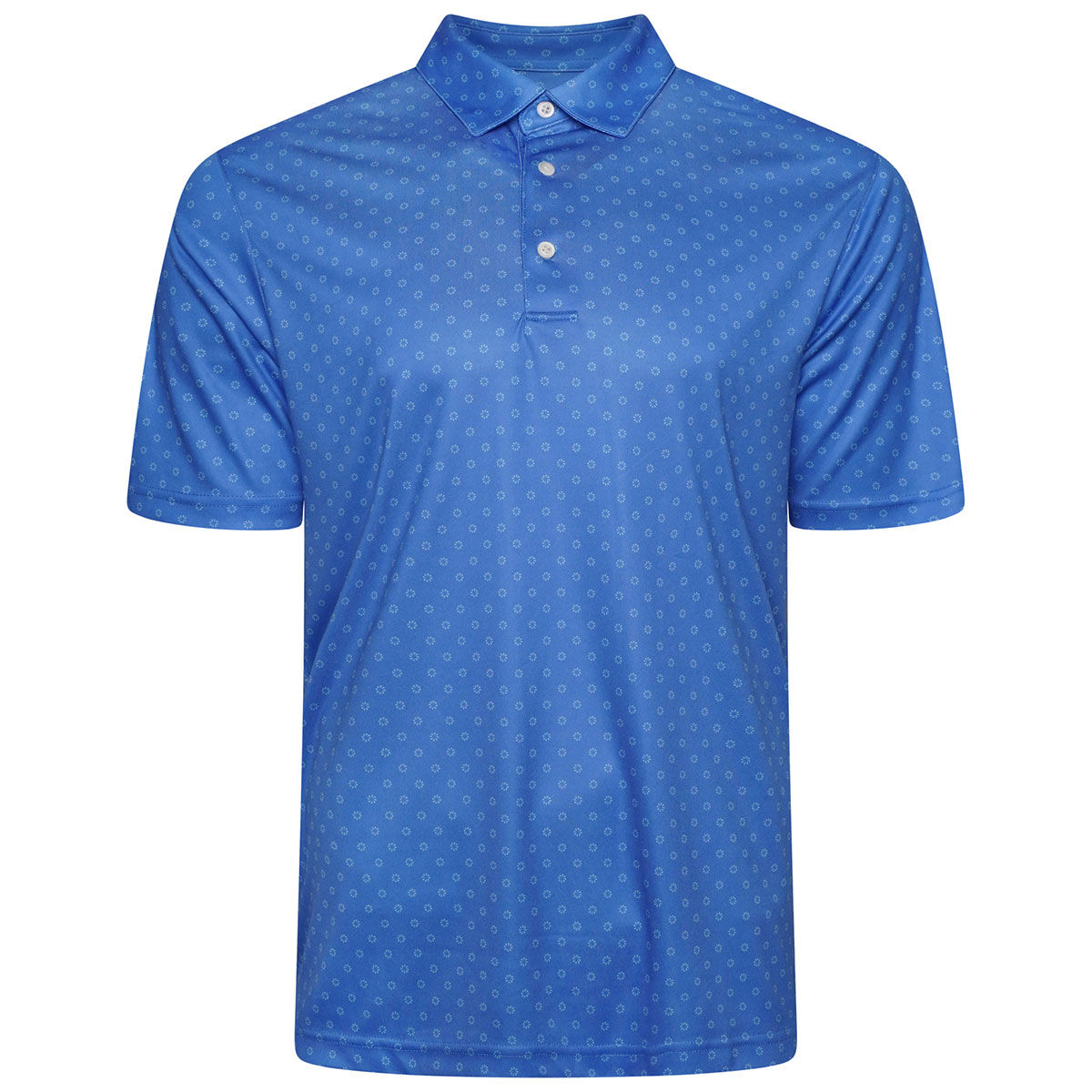 Greg Norman Men's Geo Fan Swirl Golf Polo Shirt, Mens, Palace blue, Large | American Golf von Greg Norman