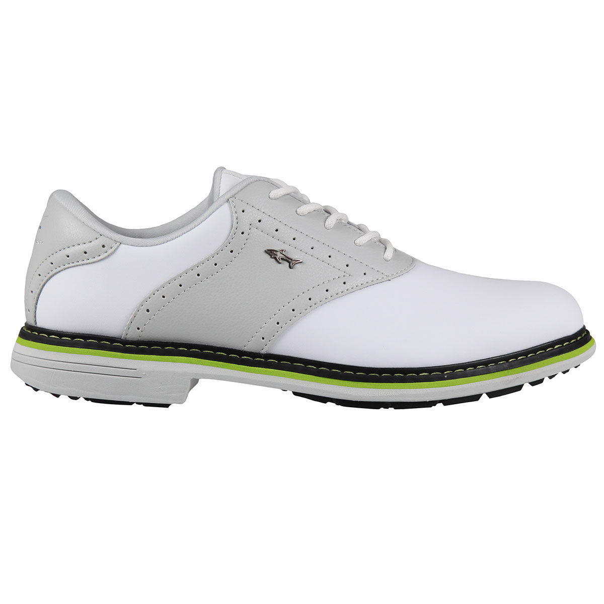 Greg Norman Men's Isa Tour 2 Waterproof Spikeless Golf Shoes, Mens, White/grey/lime, 10 | American Golf von Greg Norman
