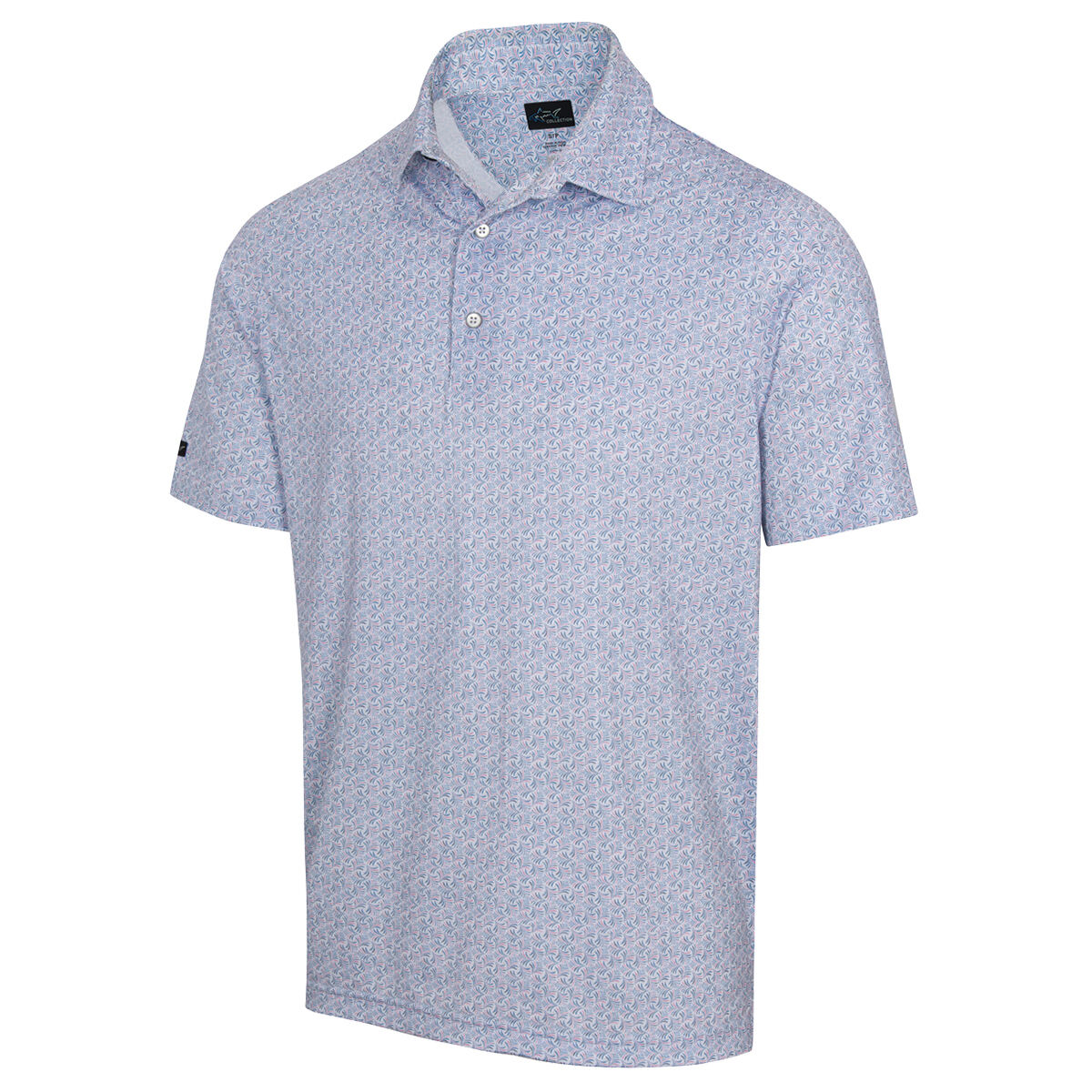 Greg Norman Men's Island Flora ML75 Stretch Golf Polo Shirt, Mens, White, Large | American Golf von Greg Norman