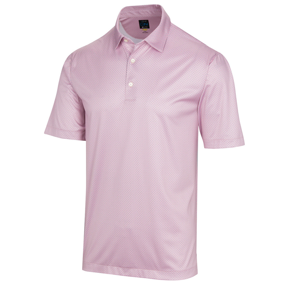 Greg Norman Men's Micro-Dash Foulard Stretch Golf Polo Shirt, Mens, Antique pink, Small | American Golf von Greg Norman