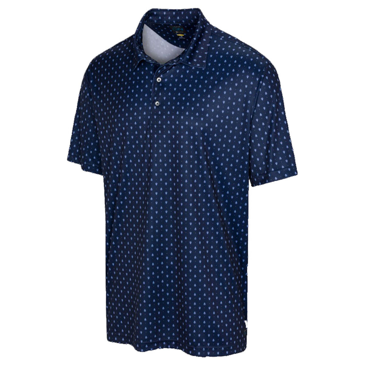 Greg Norman Men's Navy Blue Comfortable Paisley Foulard Golf Polo Shirt, Size: L | American Golf von Greg Norman