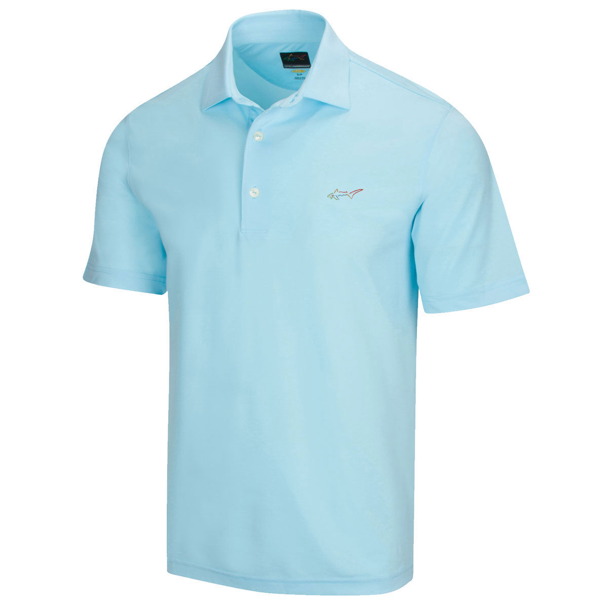 Greg Norman Mens Blue Embroidered Shark Logo Golf Polo Shirt, Size: Small | American Golf von Greg Norman