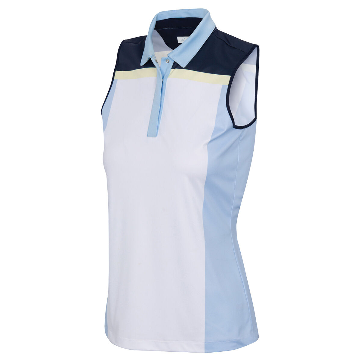 Greg Norman Womens Bahia Sleeveless Golf Polo Shirt, Female, White, Medium | American Golf von Greg Norman