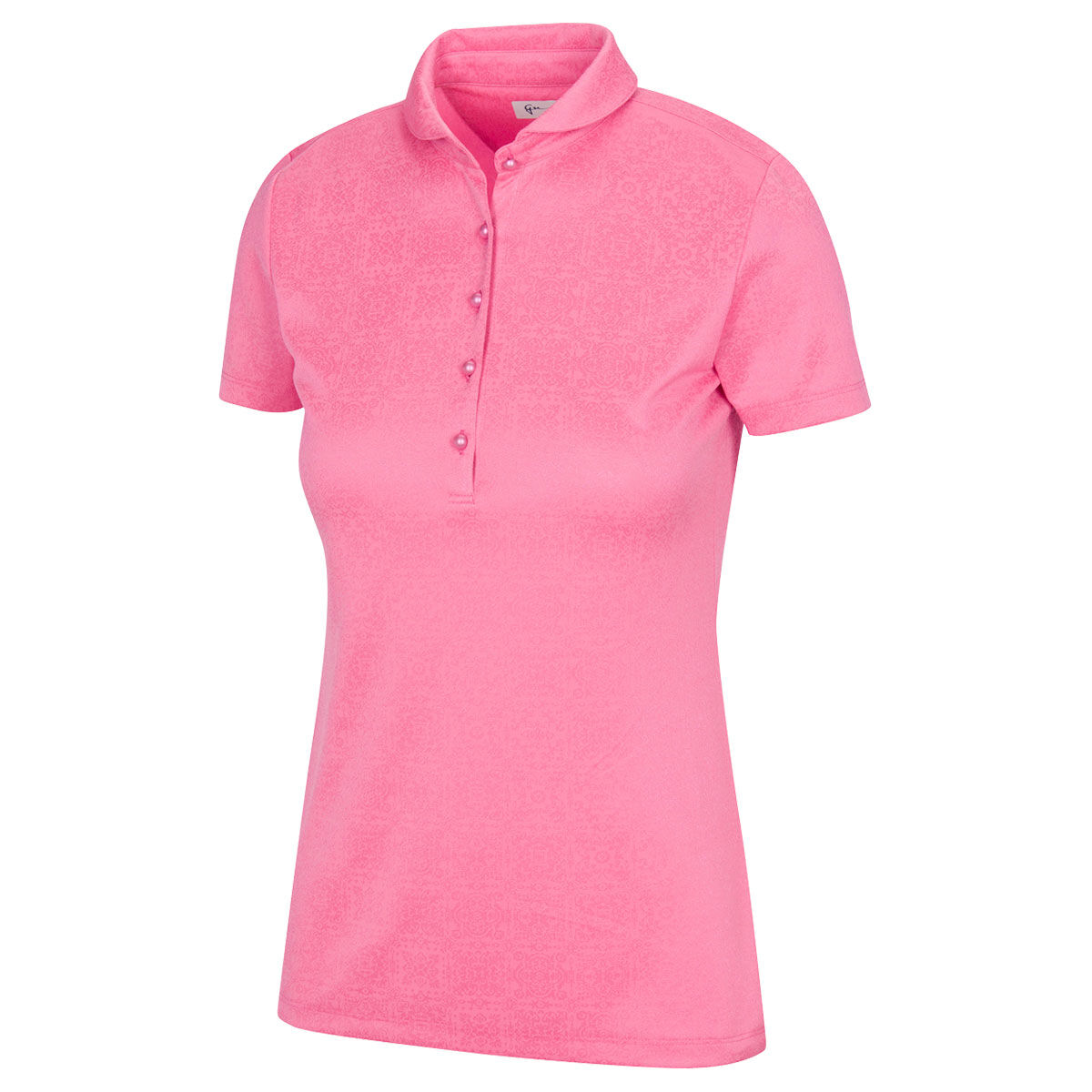 Greg Norman Womens Quinto Golf Polo Shirt, Female, Peony, Large | American Golf von Greg Norman