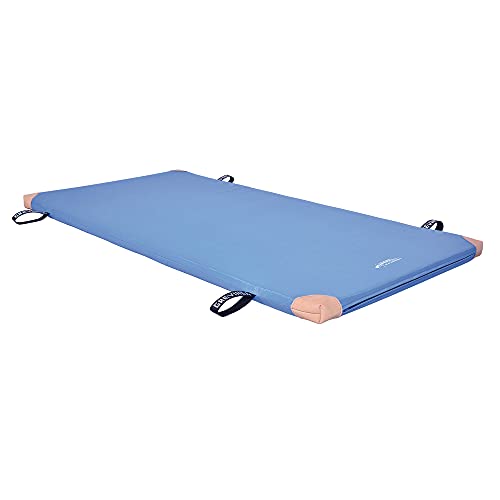 Grevinga® FUN-Turnmatte (VB 120) | 200 x 100 x 6 cm | BLAU | mit Lederecken & Tragschlaufen von Grevinga