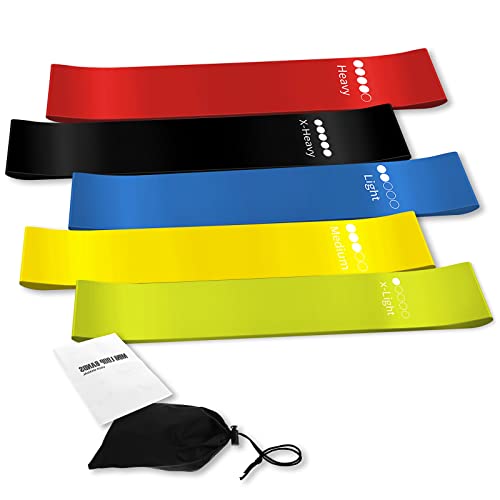 Grevosea 5 Stück Terra Band 60cm Gummiband Sport Fitness Resistance Bands Gymnastikband Widerstandsbänder mit Anleitung Und Tragetasche für Zuhause,Gym,Fitnessstudio,Yoga & Pilates(10-45lbs) von Grevosea