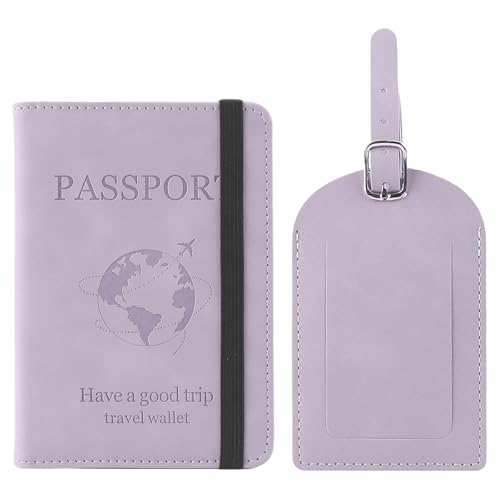 Greyoe Reisepasshülle, Reisepass Organizer, Passport Cover, PU-Leder Reisepass Hülle + Kofferanhänger flugreise, für Damen und Herren Urlaub Zubehör Travel Essentials Greyoe Reisepasshülle, Reisepass Organizer, Passport Cover, PU-Leder Reisepass Hülle + Kofferanhänger flugreise, für Damen und Herren Urlaub Zubehör Travel Essentials von Greyoe
