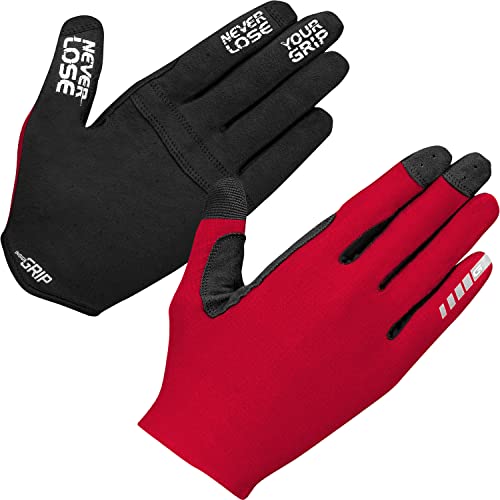 GripGrab Aerolite InsideGrip Langfinger Profi MTB Race Handschuhe Ungepolsterte rutschfeste Sommer Radsporthandschuhe von GripGrab