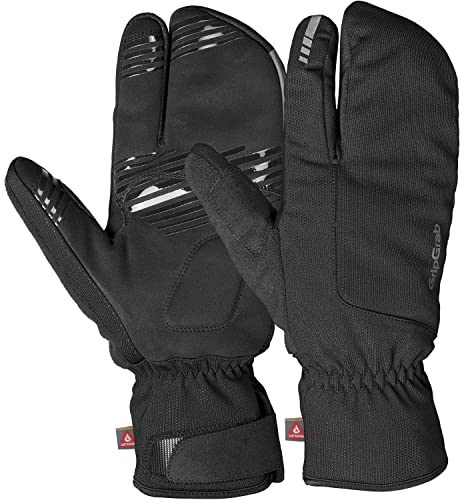 GripGrab Nordic 2 Winddichte Deep Winter 3-Finger Lobster Fahrradhandschuhe Gepolsterte Primaloft Radsport Handschuhe von GripGrab