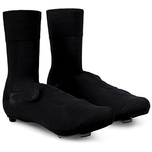 GripGrab Unisex-Adult Primavera Rennrad Überziehsocken Überschuhe Dünne Gestrickte Knitted Aero Radsport Übersocken Belgian Booties Shoe Covers Cycling, Schwarz, OneSize (40-46) von GripGrab