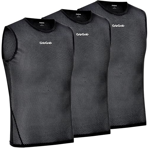 GripGrab Ultralight 1er und 3er Pack Cool Mesh Sommer Fahrrad Unterhemd Ärmellos Anti Geruch Radsport Funktionsshirt von GripGrab