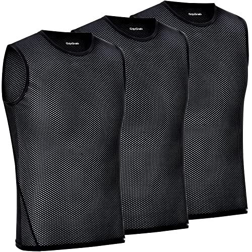 GripGrab Ultralight 1er und 3er Pack Cool Mesh Sommer Fahrrad Unterhemd Ärmellos Herren Radsport Funktionsshirt Dünn von GripGrab