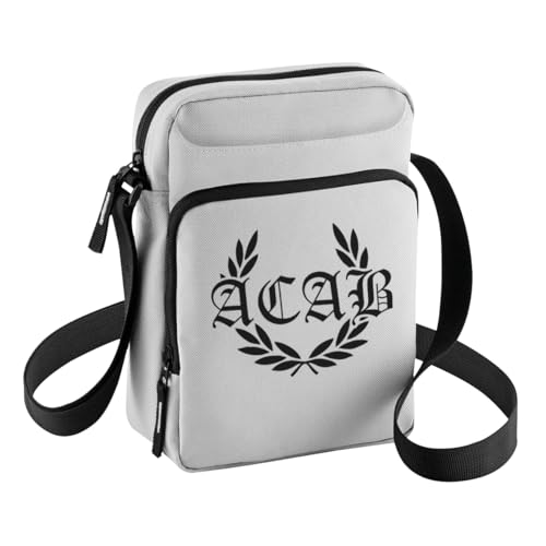 ACAB Laurel Wreath Cross Body Bag Light Grey von Grobe Jungs