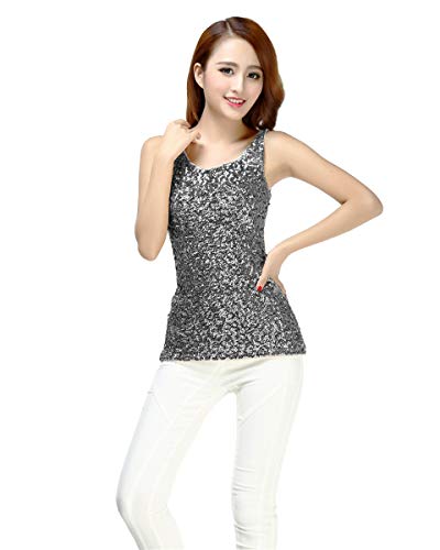 Sparkle Glitter Pailletten Mädchen Weste Ernte Top Gold/Silber/blau/grün/rot Womens Girls Latin Salsa Samba Rave Tanz Festival Party Kleidung Größe 32/34/36/38 (Silber, EU 32-38 Elastische Passform) Sparkle Glitter Pailletten Mädchen Weste Ernte Top Gold/Silber/blau/grün/rot Womens Girls Latin Salsa Samba Rave Tanz Festival Party Kleidung Größe 32/34/36/38 (Silber, EU 32-38 Elastische Passform) von Grouptap