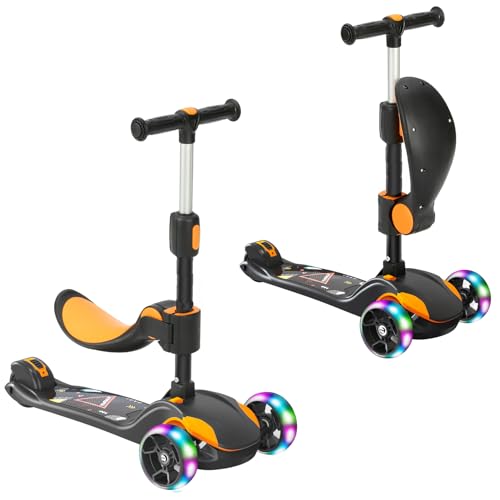 Kinderroller, Roller Kinder mit LED-Rädern, Kinder Scooter mit Stufenlos Einstellbar, Faltbarer Kinderroller ab 3 Jahren Kinderroller, Roller Kinder mit LED-Rädern, Kinder Scooter mit Stufenlos Einstellbar, Faltbarer Kinderroller ab 3 Jahren von Growaystory
