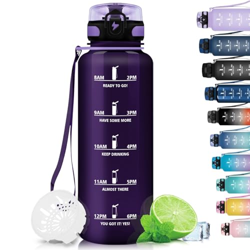 Grsta Trinkflasche 1.5 L - Trinkflasche Sport, BPA Frei, Trinkflasche Kohlensäure Geeignet, Auslaufsicher, Wasserflasche mit Filter und Zeitmarkierung für Fitness, Gym, Schule und Outdoor Grsta Trinkflasche 1.5 L - Trinkflasche Sport, BPA Frei, Trinkflasche Kohlensäure Geeignet, Auslaufsicher, Wasserflasche mit Filter und Zeitmarkierung für Fitness, Gym, Schule und Outdoor von Grsta
