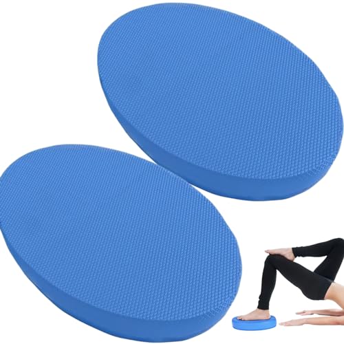 2pcs Schaumbalance-Bad Oval Weiche Anti-Rutsch-Yoga-Pad-Polster-Schutzschutz mit geschlossener Zellstruktur 2 Zoll Dicke Training des Ausgleichsbalkens, unterer Rücken, Knie (blau), Schaumstoffausgle von Grtheenumb