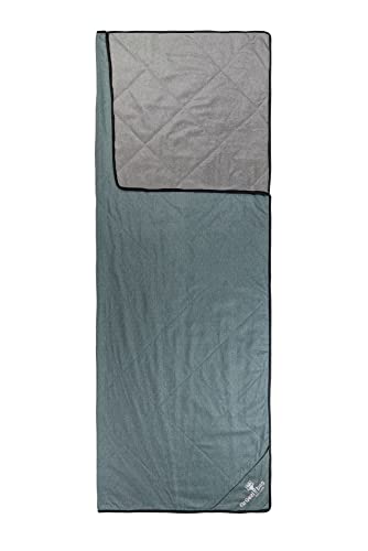 Grüezi bag WellhealthBlanket Wool Deluxe, Körpergröße 160-200cm, 1600g, 2in1 Decke & Schlafsack für Camping & Wohnwagen, Smoky-Blue/Grey von Grüezi-Bag