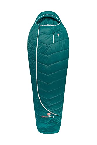 Grüezi bag Synpod Island 200, Körpergröße 175-200 cm, 1250g, ca. 3C° bis -18°C, Herbstschlafsack für kühle Temperaturen, Pine Green von Grüezi-Bag