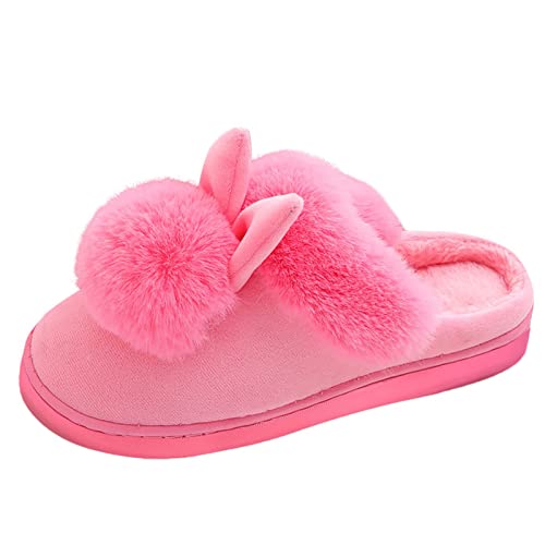 Gsheocm Hausschuhe Damen PlüSch Hase Filzpantoffeln Niedliche Bequeme Hüttenschuhe Winter Wärme Heimschuhe Klassische Cute Hauspantoffeln Memory Foam Lammfellhausschuhe von Gsheocm