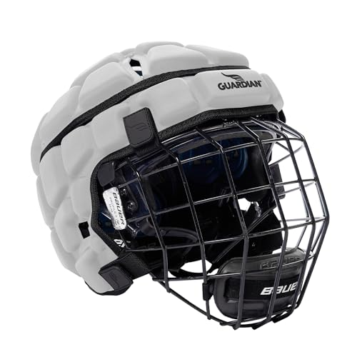Guardian Kappe - Soft-Shell Helmüberzug für Hockey - reduziert Stöße und schützt Helme - Einheitsgröße für Jugend-, Gymnasium- und College-Programme - Silber von Guardian